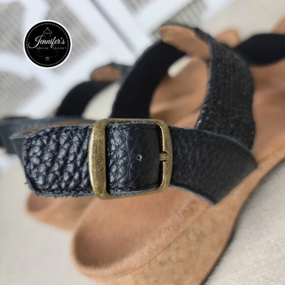 Vionic Women's Black Suede Wedge Sandals Size 7 - Picture 9 of 16